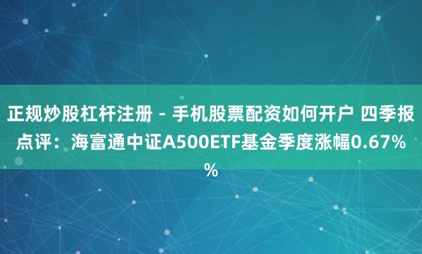 正规炒股杠杆注册 - 手机股票配资如何开户 四季报点评：海富通中证A500ETF基金季度涨幅0.67%