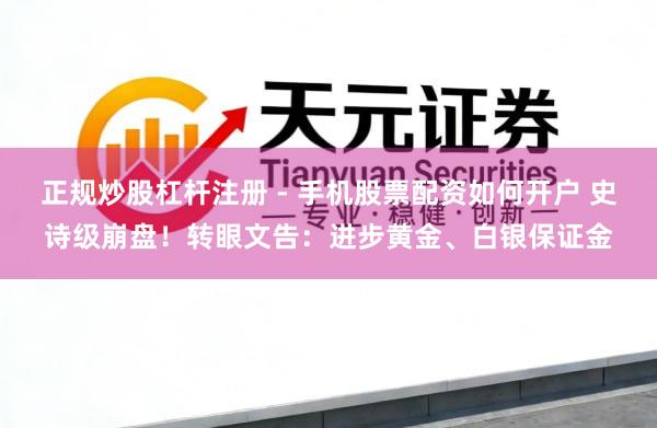 正规炒股杠杆注册 - 手机股票配资如何开户 史诗级崩盘！转眼文告：进步黄金、白银保证金