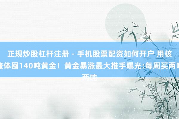 正规炒股杠杆注册 - 手机股票配资如何开户 用核掩体囤140吨黄金！黄金暴涨最大推手曝光:每周买两吨