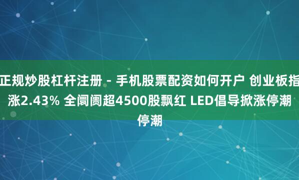 正规炒股杠杆注册 - 手机股票配资如何开户 创业板指涨2.43% 全阛阓超4500股飘红 LED倡导掀涨停潮